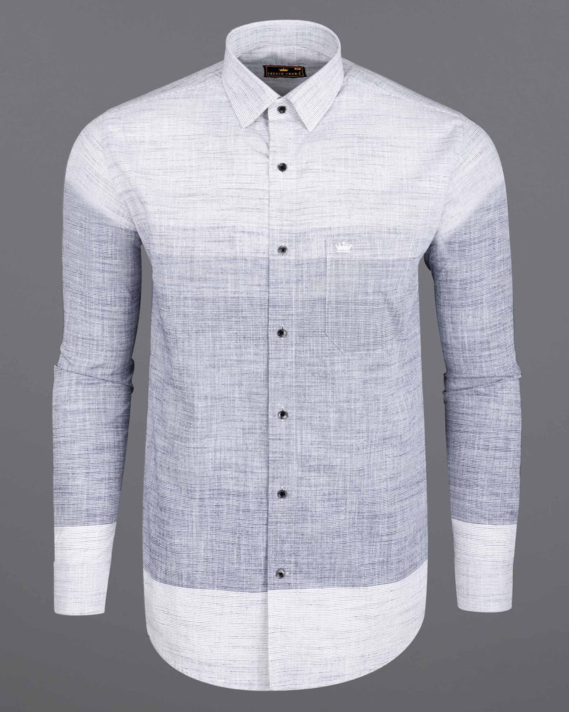 Wisteria Grey Chambray Textured Premium Cotton Shirt