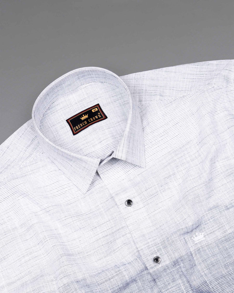 Wisteria Grey Chambray Textured Premium Cotton Shirt