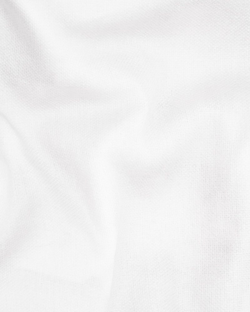 Bright White Dobby Textured Premium Giza Cotton Shirt