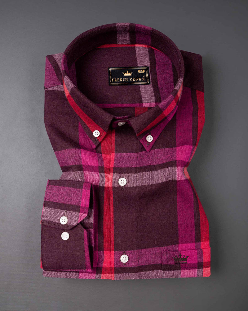 English Walnut and Mulberry Pink Plaid Flannel Shirt  6438-BD-38, 6438-BD-H-38, 6438-BD-39, 6438-BD-H-39, 6438-BD-40, 6438-BD-H-40, 6438-BD-42, 6438-BD-H-42, 6438-BD-44, 6438-BD-H-44, 6438-BD-46, 6438-BD-H-46, 6438-BD-48, 6438-BD-H-48, 6438-BD-50, 6438-BD-H-50, 6438-BD-52, 6438-BD-H-52