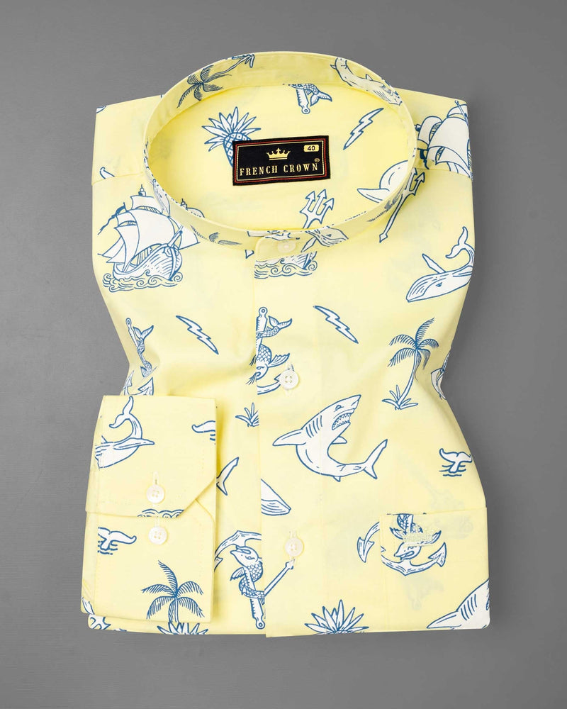 Shalimar Yellow Aqua Life Printed Twill Textured Premium Cotton Shirt  6440-M-38, 6440-M-H-38, 6440-M-39, 6440-M-H-39, 6440-M-40, 6440-M-H-40, 6440-M-42, 6440-M-H-42, 6440-M-44, 6440-M-H-44, 6440-M-46, 6440-M-H-46, 6440-M-48, 6440-M-H-48, 6440-M-50, 6440-M-H-50, 6440-M-52, 6440-M-H-52