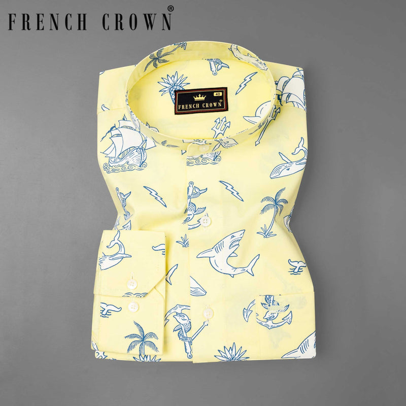 Shalimar Yellow Aqua Life Printed Twill Textured Premium Cotton Shirt  6440-M-38, 6440-M-H-38, 6440-M-39, 6440-M-H-39, 6440-M-40, 6440-M-H-40, 6440-M-42, 6440-M-H-42, 6440-M-44, 6440-M-H-44, 6440-M-46, 6440-M-H-46, 6440-M-48, 6440-M-H-48, 6440-M-50, 6440-M-H-50, 6440-M-52, 6440-M-H-52