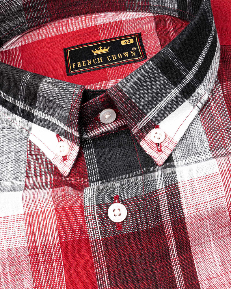 Vivid Auburn and Jade Black Plaid Luxurious Linen Shirt  6446-BD-38, 6446-BD-H-38, 6446-BD-39, 6446-BD-H-39, 6446-BD-40, 6446-BD-H-40, 6446-BD-42, 6446-BD-H-42, 6446-BD-44, 6446-BD-H-44, 6446-BD-46, 6446-BD-H-46, 6446-BD-48, 6446-BD-H-48, 6446-BD-50, 6446-BD-H-50, 6446-BD-52, 6446-BD-H-52