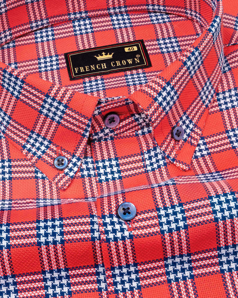 Cinnabar Red Checkered Dobby Textured Premium Giza Cotton Shirt 6454-BD-BLE-38, 6454-BD-BLE-H-38, 6454-BD-BLE-39, 6454-BD-BLE-H-39, 6454-BD-BLE-40, 6454-BD-BLE-H-40, 6454-BD-BLE-42, 6454-BD-BLE-H-42, 6454-BD-BLE-44, 6454-BD-BLE-H-44, 6454-BD-BLE-46, 6454-BD-BLE-H-46, 6454-BD-BLE-48, 6454-BD-BLE-H-48, 6454-BD-BLE-50, 6454-BD-BLE-H-50, 6454-BD-BLE-52, 6454-BD-BLE-H-52