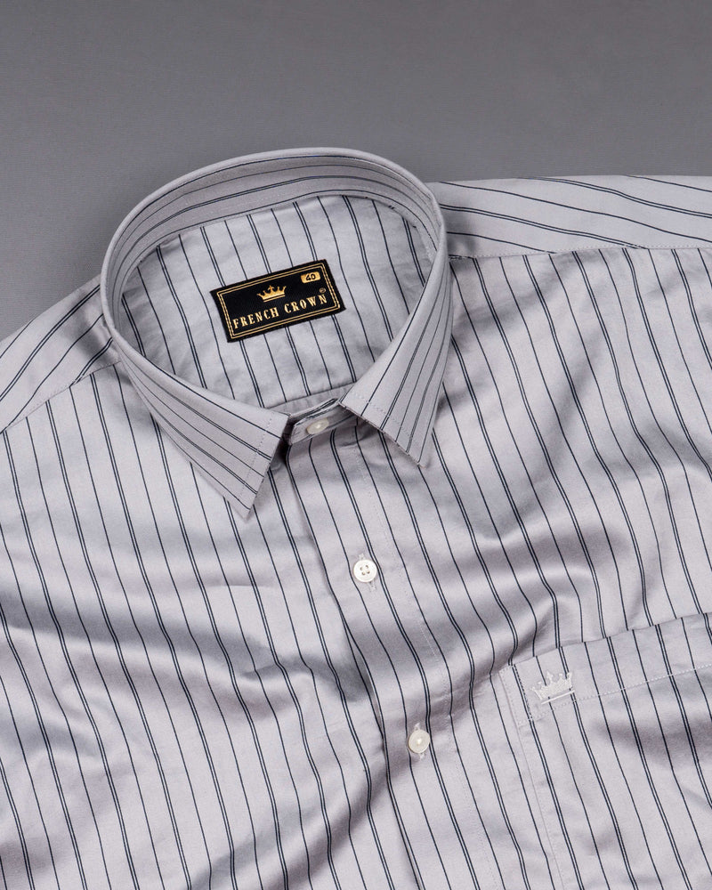 Ash Grey Striped Super Soft Premium Cotton Shirt  6459-38, 6459-H-38, 6459-39, 6459-H-39, 6459-40, 6459-H-40, 6459-42, 6459-H-42, 6459-44, 6459-H-44, 6459-46, 6459-H-46, 6459-48, 6459-H-48, 6459-50, 6459-H-50, 6459-52, 6459-H-52