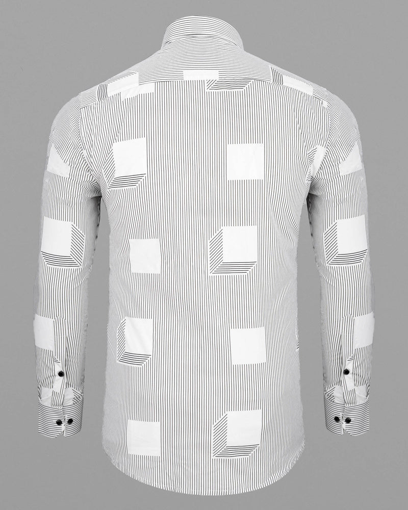 Bright White 3D Box Patterned Premium Cotton Shirt  6464-CA-38, 6464-CA-H-38, 6464-CA-39, 6464-CA-H-39, 6464-CA-40, 6464-CA-H-40, 6464-CA-42, 6464-CA-H-42, 6464-CA-44, 6464-CA-H-44, 6464-CA-46, 6464-CA-H-46, 6464-CA-48, 6464-CA-H-48, 6464-CA-50, 6464-CA-H-50, 6464-CA-52, 6464-CA-H-52