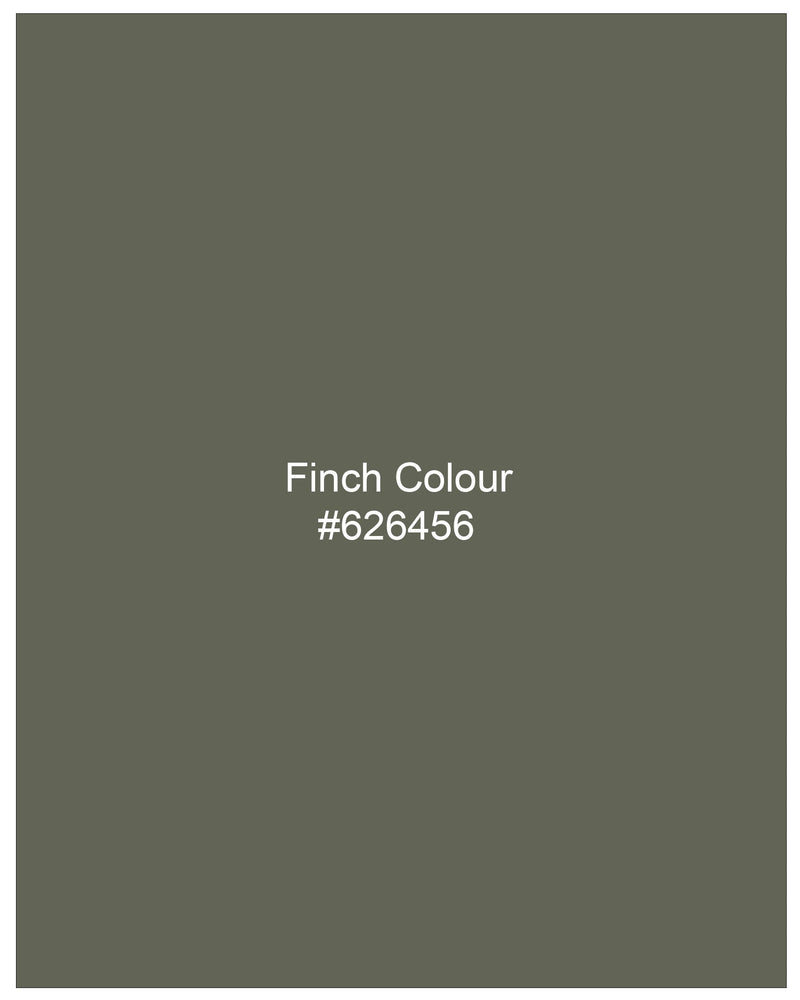 Finch Green Heavyweight Herringbone Striped Premium Cotton Over Shirt