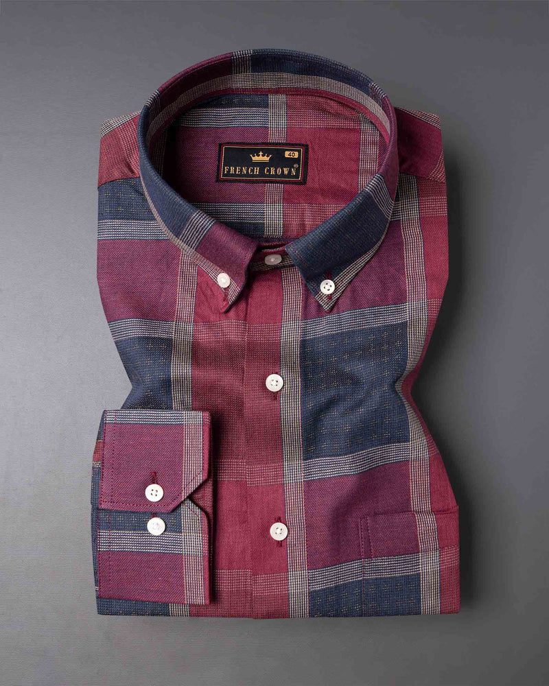 Rouge Pink with Martinique Blue Twill Plaid Textured Premium Cotton Shirt  6470-BD-38, 6470-BD-H-38, 6470-BD-39, 6470-BD-H-39, 6470-BD-40, 6470-BD-H-40, 6470-BD-42, 6470-BD-H-42, 6470-BD-44, 6470-BD-H-44, 6470-BD-46, 6470-BD-H-46, 6470-BD-48, 6470-BD-H-48, 6470-BD-50, 6470-BD-H-50, 6470-BD-52, 6470-BD-H-52