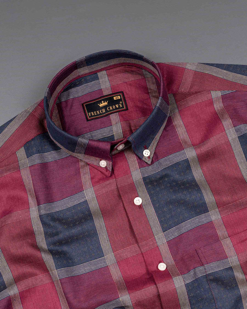 Rouge Pink with Martinique Blue Twill Plaid Textured Premium Cotton Shirt  6470-BD-38, 6470-BD-H-38, 6470-BD-39, 6470-BD-H-39, 6470-BD-40, 6470-BD-H-40, 6470-BD-42, 6470-BD-H-42, 6470-BD-44, 6470-BD-H-44, 6470-BD-46, 6470-BD-H-46, 6470-BD-48, 6470-BD-H-48, 6470-BD-50, 6470-BD-H-50, 6470-BD-52, 6470-BD-H-52