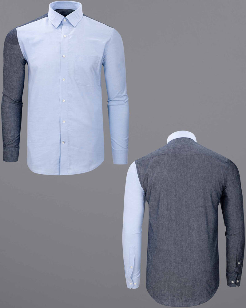 Tealish Blue and Gray Royal Oxford Shirt  6479-38, 6479-H-38, 6479-39, 6479-H-39, 6479-40, 6479-H-40, 6479-42, 6479-H-42, 6479-44, 6479-H-44, 6479-46, 6479-H-46, 6479-48, 6479-H-48, 6479-50, 6479-H-50, 6479-52, 6479-H-52