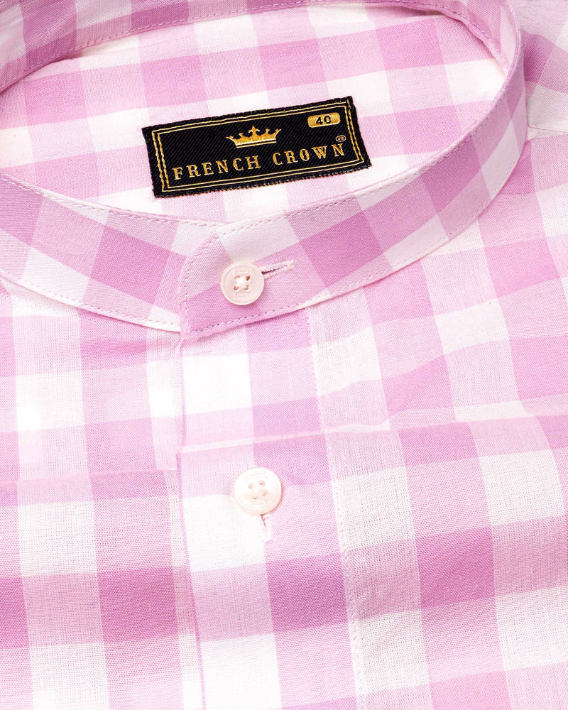 Chantilly Pink and White Checkered Premium Cotton Shirt  6501-M-38, 6501-M-H-38, 6501-M-39, 6501-M-H-39, 6501-M-40, 6501-M-H-40, 6501-M-42, 6501-M-H-42, 6501-M-44, 6501-M-H-44, 6501-M-46, 6501-M-H-46, 6501-M-48, 6501-M-H-48, 6501-M-50, 6501-M-H-50, 6501-M-52, 6501-M-H-52