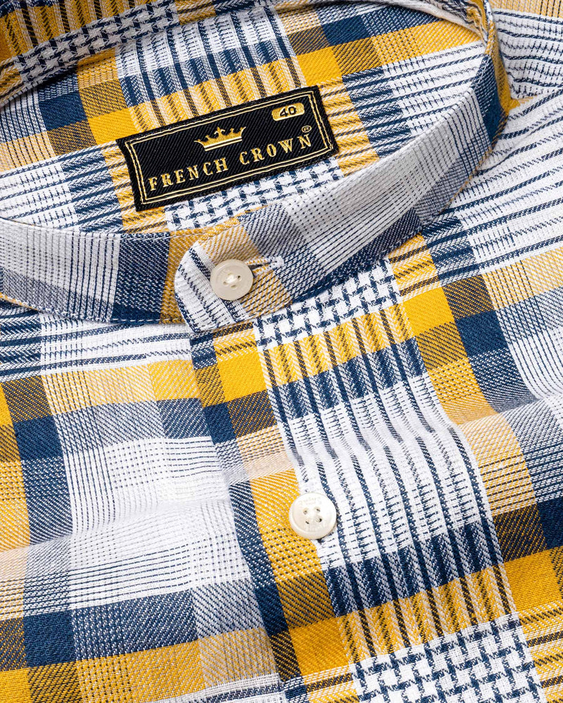 Sunglow with Rhino Blue Twill Plaid Premium Cotton Shirt  6504-M-38, 6504-M-H-38, 6504-M-39, 6504-M-H-39, 6504-M-40, 6504-M-H-40, 6504-M-42, 6504-M-H-42, 6504-M-44, 6504-M-H-44, 6504-M-46, 6504-M-H-46, 6504-M-48, 6504-M-H-48, 6504-M-50, 6504-M-H-50, 6504-M-52, 6504-M-H-52