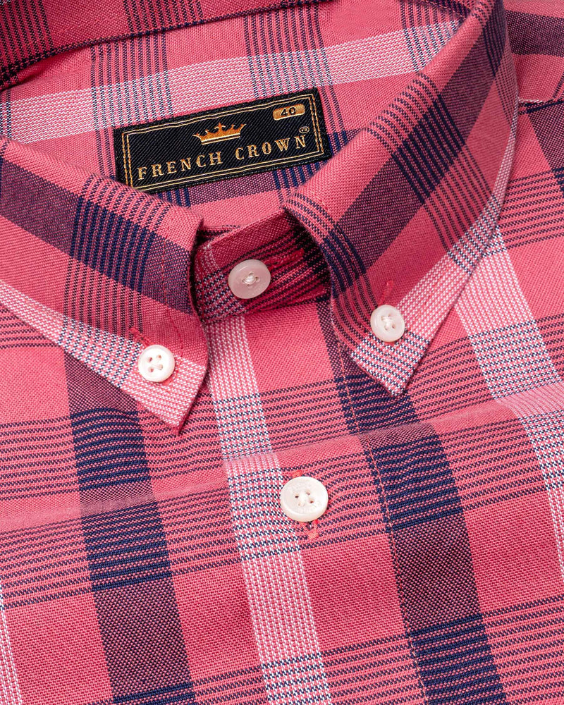 Holy Pink Checkered Royal Oxford Shirt  6511-BD-38, 6511-BD-H-38, 6511-BD-39, 6511-BD-H-39, 6511-BD-40, 6511-BD-H-40, 6511-BD-42, 6511-BD-H-42, 6511-BD-44, 6511-BD-H-44, 6511-BD-46, 6511-BD-H-46, 6511-BD-48, 6511-BD-H-48, 6511-BD-50, 6511-BD-H-50, 6511-BD-52, 6511-BD-H-52