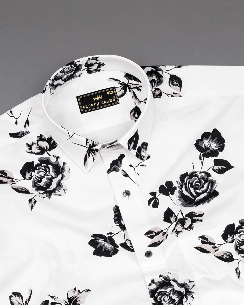 Bright White Floral Printed Twill Textured Premium Cotton Shirt  6513-BLK-38, 6513-BLK-H-38, 6513-BLK-39, 6513-BLK-H-39, 6513-BLK-40, 6513-BLK-H-40, 6513-BLK-42, 6513-BLK-H-42, 6513-BLK-44, 6513-BLK-H-44, 6513-BLK-46, 6513-BLK-H-46, 6513-BLK-48, 6513-BLK-H-48, 6513-BLK-50, 6513-BLK-H-50, 6513-BLK-52, 6513-BLK-H-52