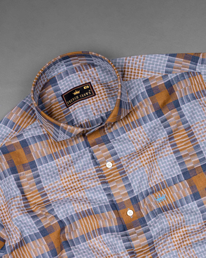 Cape Palliser with Dusk Blue Twill Plaid Premium Cotton Shirt