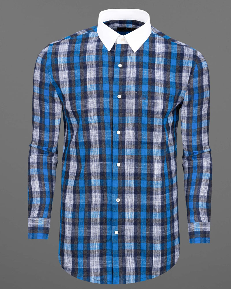 Alabaster White with Denim Blue Plaid Brushed Flannel Shirt 6574-WCC-38,6574-WCC-H-38,6574-WCC-39,6574-WCC-H-39,6574-WCC-40,6574-WCC-H-40,6574-WCC-42,6574-WCC-H-42,6574-WCC-44,6574-WCC-H-44,6574-WCC-46,6574-WCC-H-46,6574-WCC-48,6574-WCC-H-48,6574-WCC-50,6574-WCC-H-50,6574-WCC-52,6574-WCC-H-52