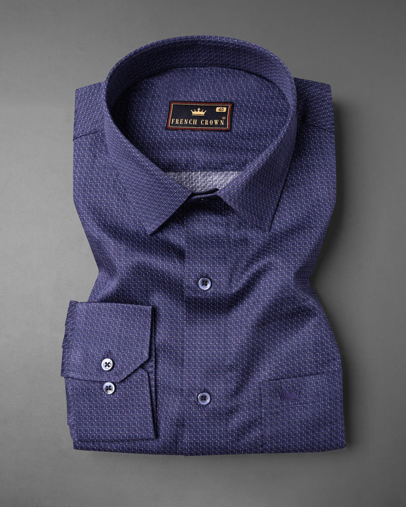 Blackcurrant with Chambray Blue Geometrical Print Super Soft premium Cotton Shirt 6583-BLE-38,6583-BLE-H-38,6583-BLE-39,6583-BLE-H-39,6583-BLE-40,6583-BLE-H-40,6583-BLE-42,6583-BLE-H-42,6583-BLE-44,6583-BLE-H-44,6583-BLE-46,6583-BLE-H-46,6583-BLE-48,6583-BLE-H-48,6583-BLE-50,6583-BLE-H-50,6583-BLE-52,6583-BLE-H-52