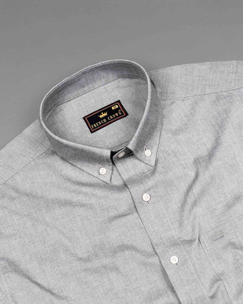 Silver Sand and Cadet Blue Premium Cotton Shirt