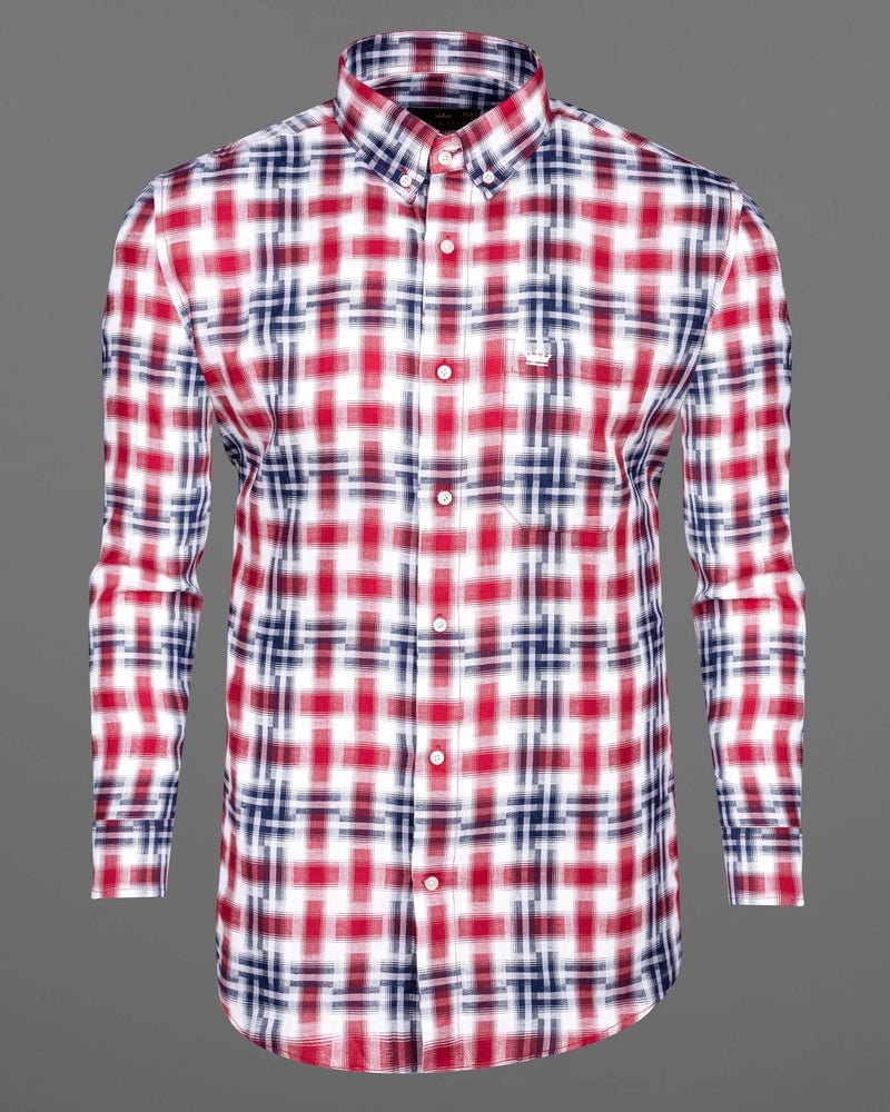 Radical Red and Kashmir Blue Plaid Twill Textured Textured Premium Cotton Shirt 6587-BD-38,6587-BD-H-38,6587-BD-39,6587-BD-H-39,6587-BD-40,6587-BD-H-40,6587-BD-42,6587-BD-H-42,6587-BD-44,6587-BD-H-44,6587-BD-46,6587-BD-H-46,6587-BD-48,6587-BD-H-48,6587-BD-50,6587-BD-H-50,6587-BD-52,6587-BD-H-52