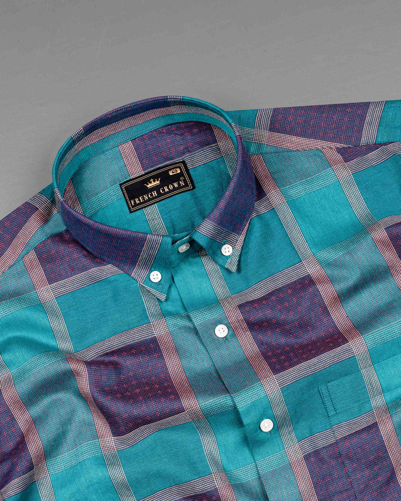 Eastern Blue and Rhino Blue Checkered Print Dobby Textured Premium Giza Cotton Shirt 6589-BD-38,6589-BD-H-38,6589-BD-39,6589-BD-H-39,6589-BD-40,6589-BD-H-40,6589-BD-42,6589-BD-H-42,6589-BD-44,6589-BD-H-44,6589-BD-46,6589-BD-H-46,6589-BD-48,6589-BD-H-48,6589-BD-50,6589-BD-H-50,6589-BD-52,6589-BD-H-52