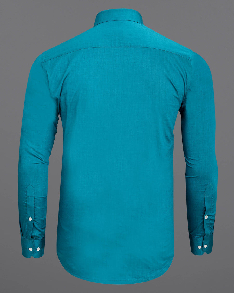 Deep Cerulean Blue Chambray Textured Premium Cotton Shirt 6590-38,6590-H-38,6590-39,6590-H-39,6590-40,6590-H-40,6590-42,6590-H-42,6590-44,6590-H-44,6590-46,6590-H-46,6590-48,6590-H-48,6590-50,6590-H-50,6590-52,6590-H-52