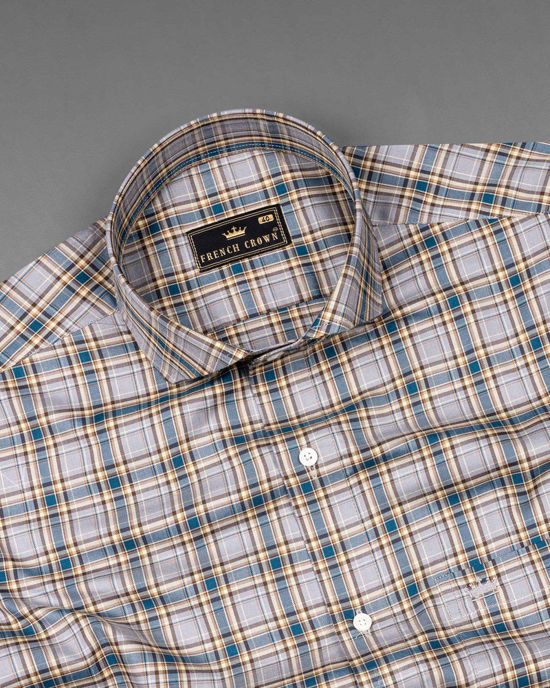 Grey with Marine Blue Twill Plaid Premium Cotton Shirt 6629-CA-38,6629-CA-H-38,6629-CA-39,6629-CA-H-39,6629-CA-40,6629-CA-H-40,6629-CA-42,6629-CA-H-42,6629-CA-44,6629-CA-H-44,6629-CA-46,6629-CA-H-46,6629-CA-48,6629-CA-H-48,6629-CA-50,6629-CA-H-50,6629-CA-52,6629-CA-H-52