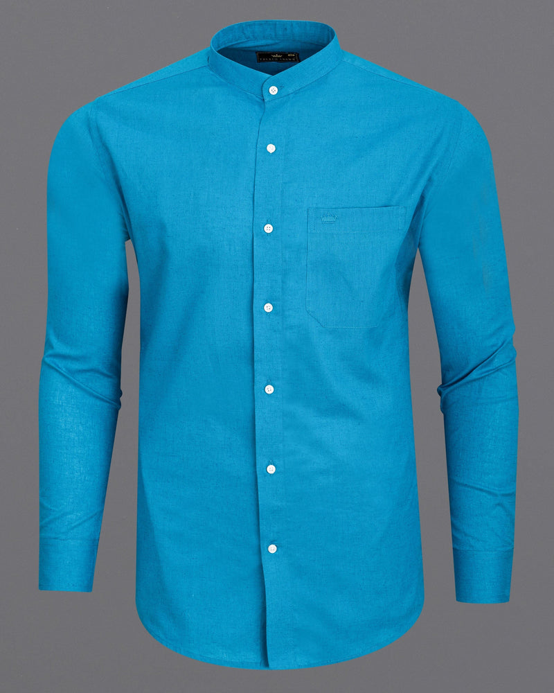 Cerulean Blue Luxurious Linen Shirt 6648-M-38,6648-M-H-38,6648-M-39,6648-M-H-39,6648-M-40,6648-M-H-40,6648-M-42,6648-M-H-42,6648-M-44,6648-M-H-44,6648-M-46,6648-M-H-46,6648-M-48,6648-M-H-48,6648-M-50,6648-M-H-50,6648-M-52,6648-M-H-52