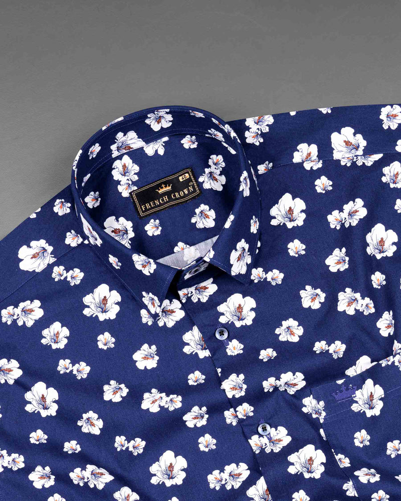 Nile Blue Hibiscus Floral Printed Premium Cotton Shirt 6655-BLE-38,6655-BLE-H-38,6655-BLE-39,6655-BLE-H-39,6655-BLE-40,6655-BLE-H-40,6655-BLE-42,6655-BLE-H-42,6655-BLE-44,6655-BLE-H-44,6655-BLE-46,6655-BLE-H-46,6655-BLE-48,6655-BLE-H-48,6655-BLE-50,6655-BLE-H-50,6655-BLE-52,6655-BLE-H-52