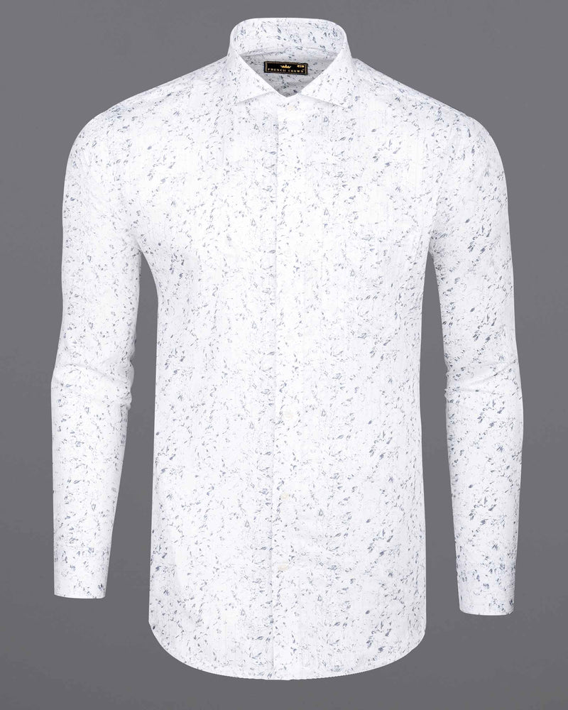 Bright White Splash Printed Dobby Textured Premium Giza Cotton Shirt 6674-CA-38,6674-CA-H-38,6674-CA-39,6674-CA-H-39,6674-CA-40,6674-CA-H-40,6674-CA-42,6674-CA-H-42,6674-CA-44,6674-CA-H-44,6674-CA-46,6674-CA-H-46,6674-CA-48,6674-CA-H-48,6674-CA-50,6674-CA-H-50,6674-CA-52,6674-CA-H-52