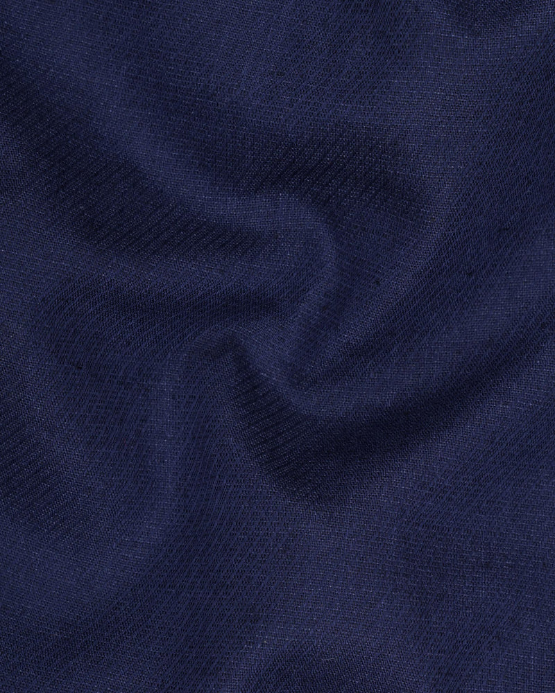 Ebony Clay Blue Luxurious Linen Shirt