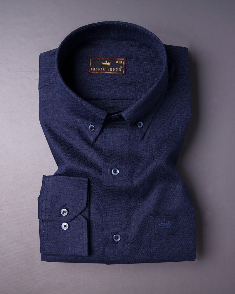 Ebony Clay Blue Luxurious Linen Shirt