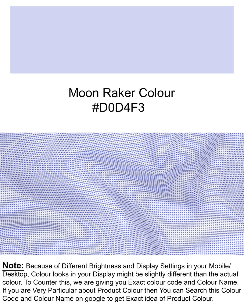 Moon Ranker Blue Geometric Textured Dobby Premium Giza Cotton Shirt