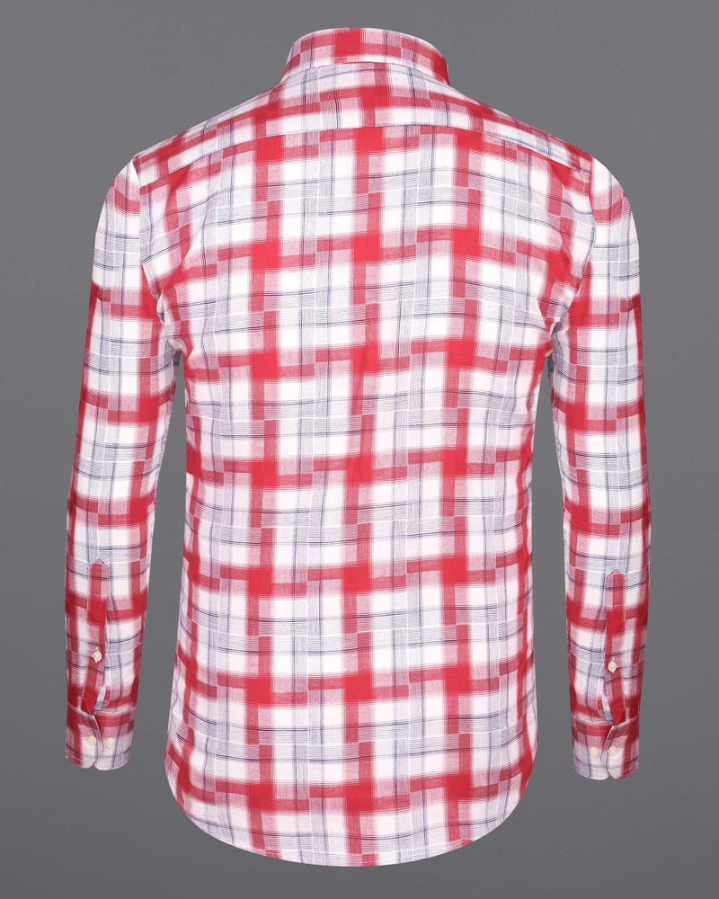 Amaranth Red Plaid Twill Plaid Premium Cotton Shirt