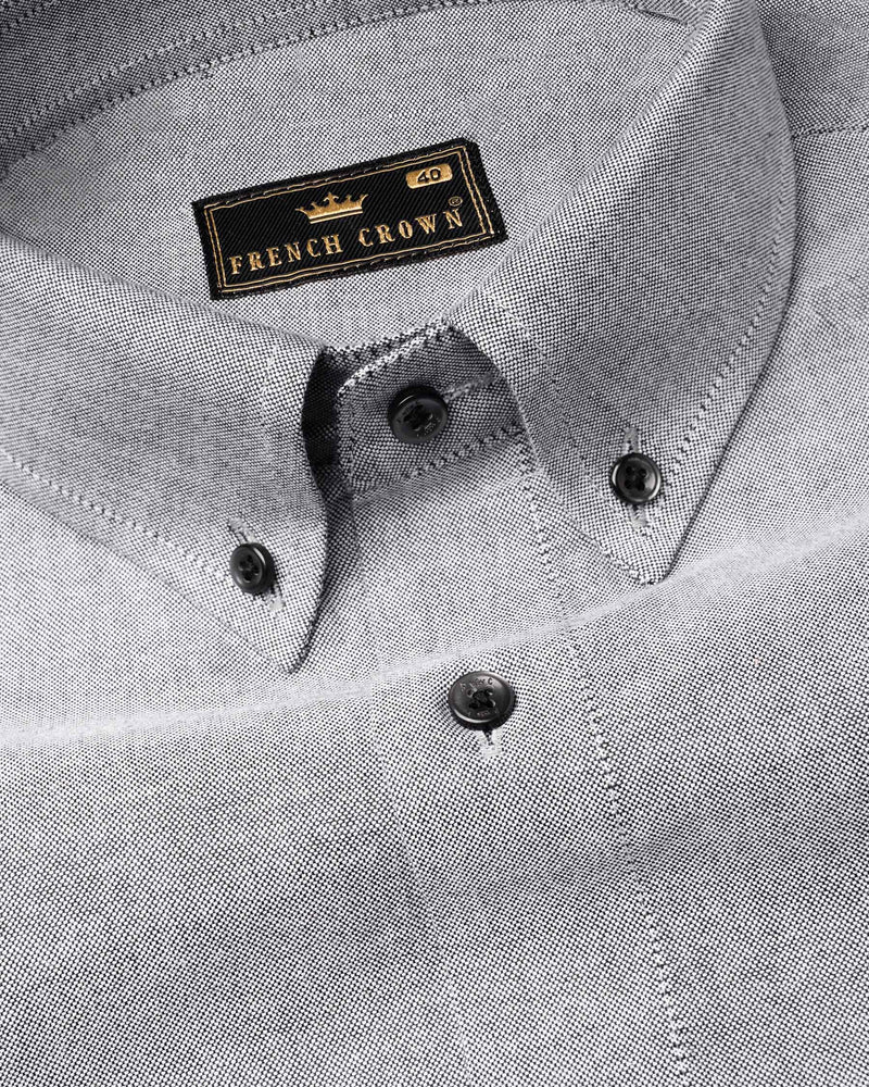 Pumice Gray with Pink Pocket Royal Oxford Shirt