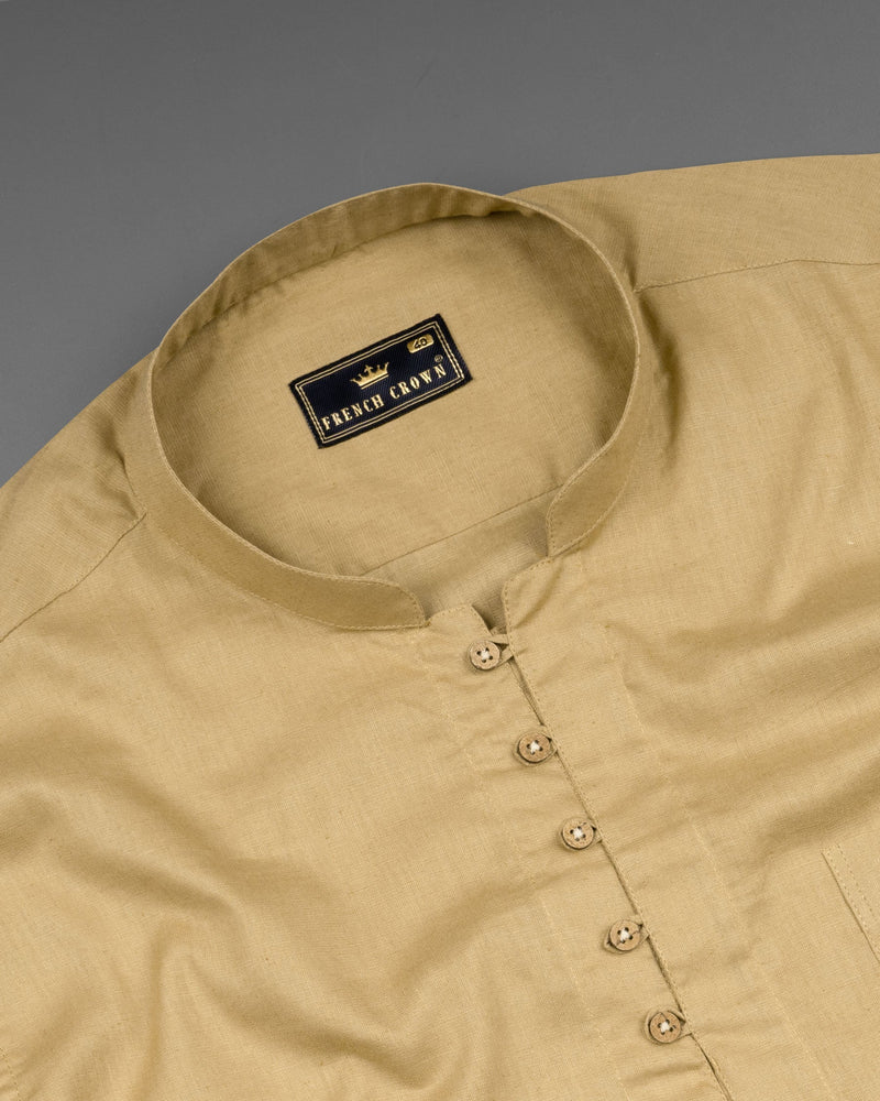 Laser Golden Premium Linen Kurta Shirt