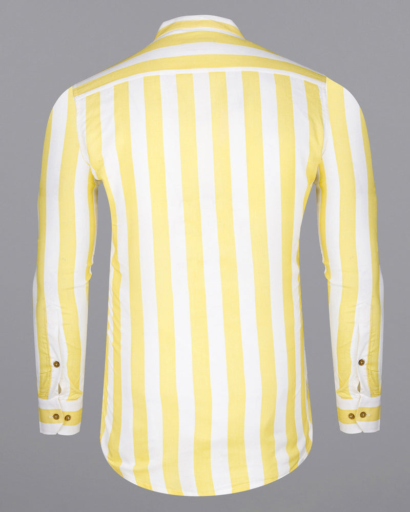 Sandwisp Yellow Striped Tencel Kurta Shirt