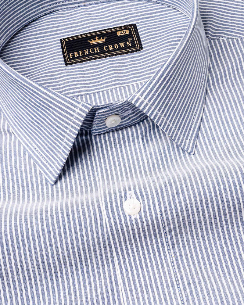 Cascade Blue Striped Premium Cotton Shirt 6773-38,6773-38,6773-39,6773-39,6773-40,6773-40,6773-42,6773-42,6773-44,6773-44,6773-46,6773-46,6773-48,6773-48,6773-50,6773-50,6773-52,6773-52