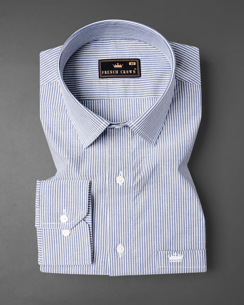 Cascade Blue Striped Premium Cotton Shirt 6773-38,6773-38,6773-39,6773-39,6773-40,6773-40,6773-42,6773-42,6773-44,6773-44,6773-46,6773-46,6773-48,6773-48,6773-50,6773-50,6773-52,6773-52