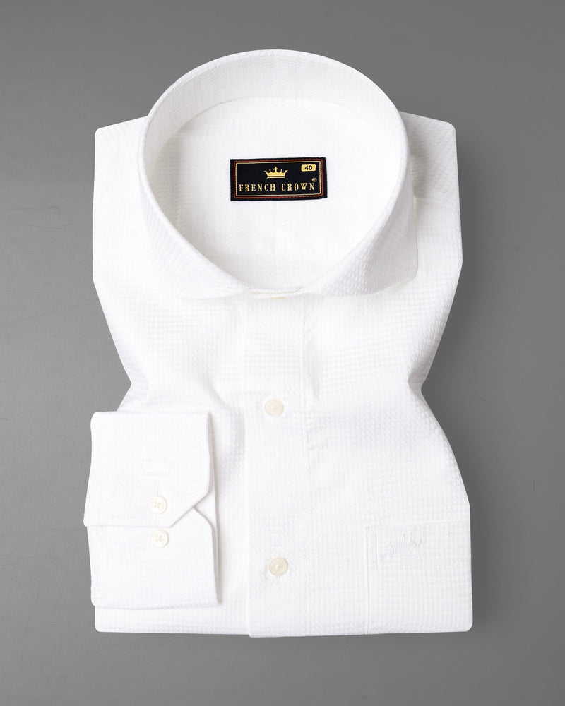 Bright White Dobby Geometric Textured Premium Giza Cotton Shirt  6776-CA-38,6776-CA-38,6776-CA-39,6776-CA-39,6776-CA-40,6776-CA-40,6776-CA-42,6776-CA-42,6776-CA-44,6776-CA-44,6776-CA-46,6776-CA-46,6776-CA-48,6776-CA-48,6776-CA-50,6776-CA-50,6776-CA-52,6776-CA-52