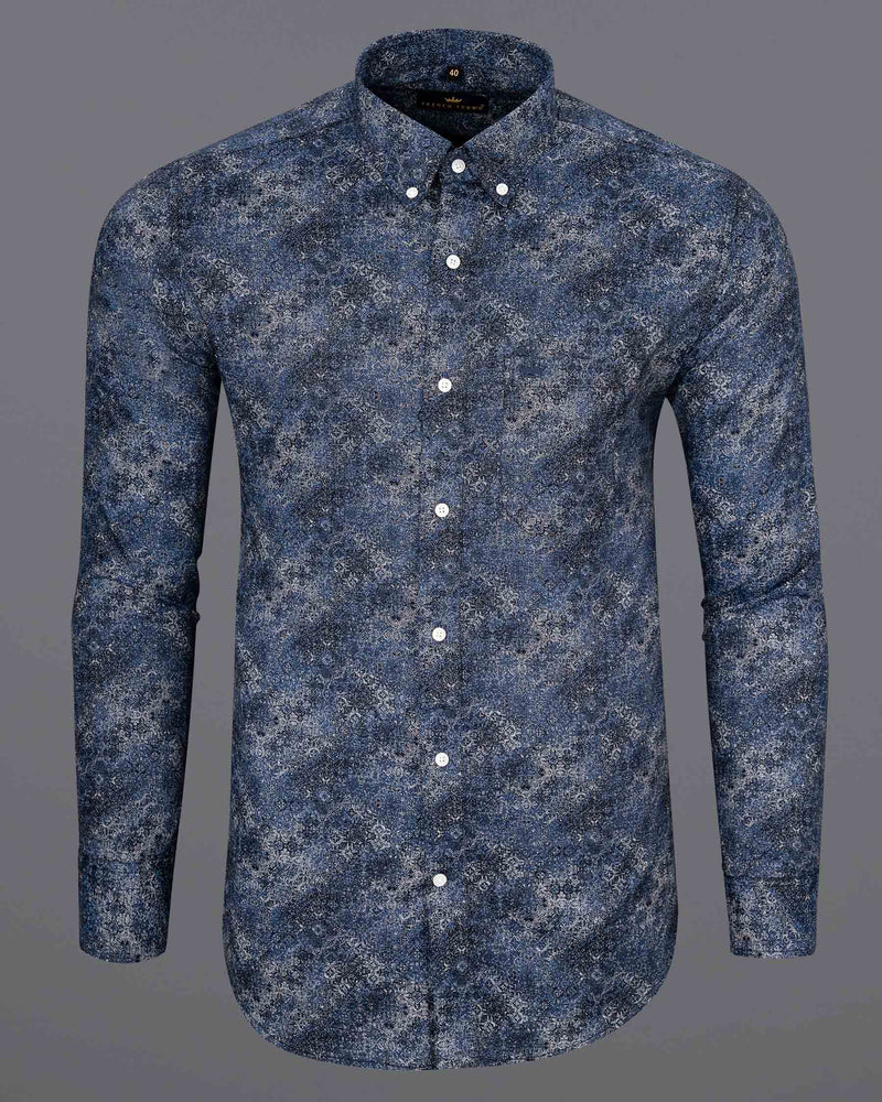 Rhino Blue with Cloud Gray Printed Super Soft Premium Cotton Shirt 6786-BD-38,6786-BD-38,6786-BD-39,6786-BD-39,6786-BD-40,6786-BD-40,6786-BD-42,6786-BD-42,6786-BD-44,6786-BD-44,6786-BD-46,6786-BD-46,6786-BD-48,6786-BD-48,6786-BD-50,6786-BD-50,6786-BD-52,6786-BD-52