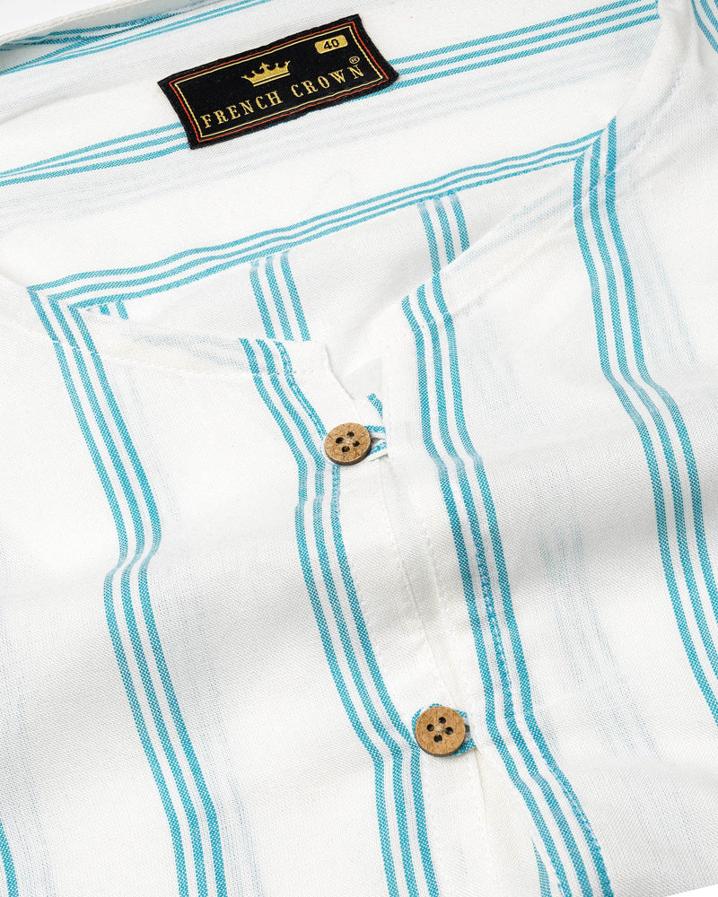 Bright White Striped Premium Tencel Kurta Shirt 6796-WOC-38,6796-WOC-38,6796-WOC-39,6796-WOC-39,6796-WOC-40,6796-WOC-40,6796-WOC-42,6796-WOC-42,6796-WOC-44,6796-WOC-44,6796-WOC-46,6796-WOC-46,6796-WOC-48,6796-WOC-48,6796-WOC-50,6796-WOC-50,6796-WOC-52,6796-WOC-52