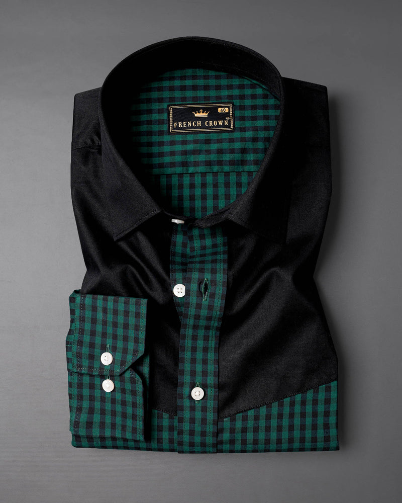 Eden Green and Jade Black Checkered Premium Cotton Shirt 6826-38,6826-38,6826-39,6826-39,6826-40,6826-40,6826-42,6826-42,6826-44,6826-44,6826-46,6826-46,6826-48,6826-48,6826-50,6826-50,6826-52,6826-52