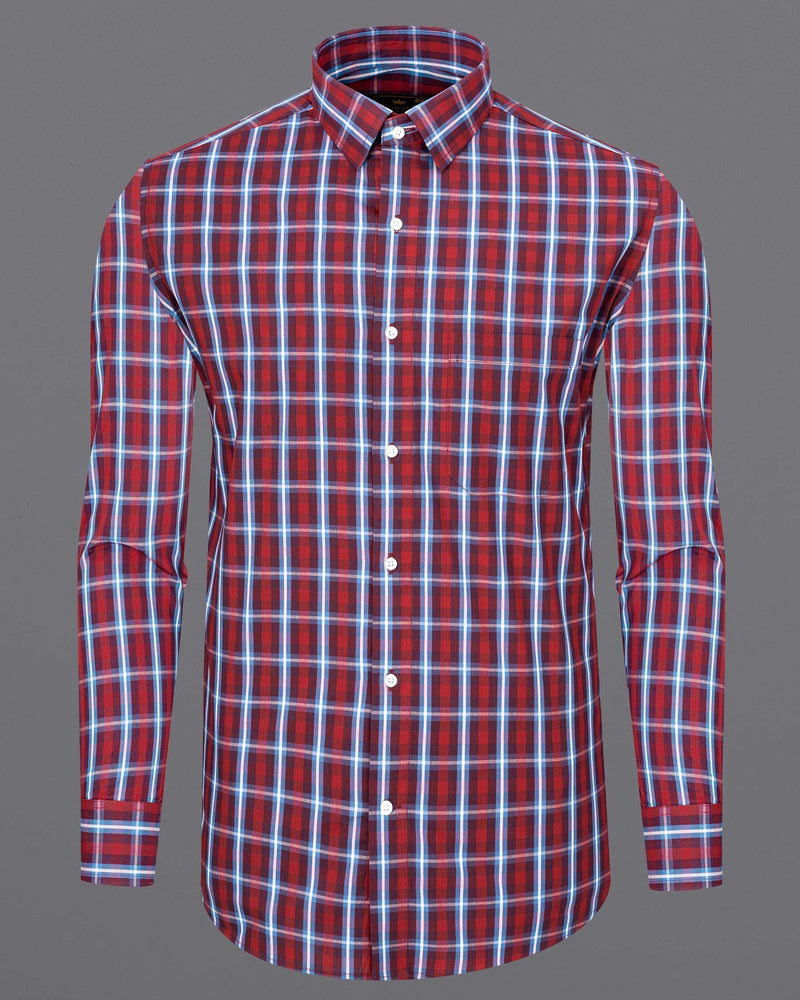 Pale Carmine with Cadillac Plaid Premium Cotton Shirt