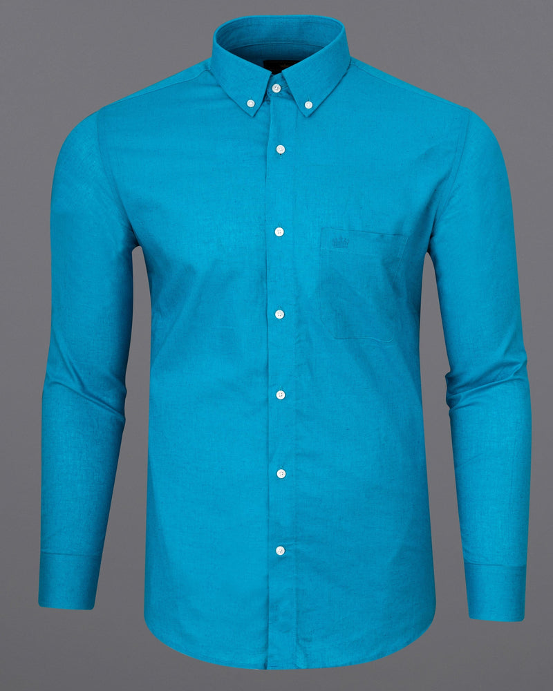 Pacific Blue Luxurious Linen Shirt