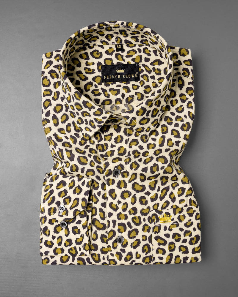 Pot Pourri Leopard Printed Premium Tencel Shirt