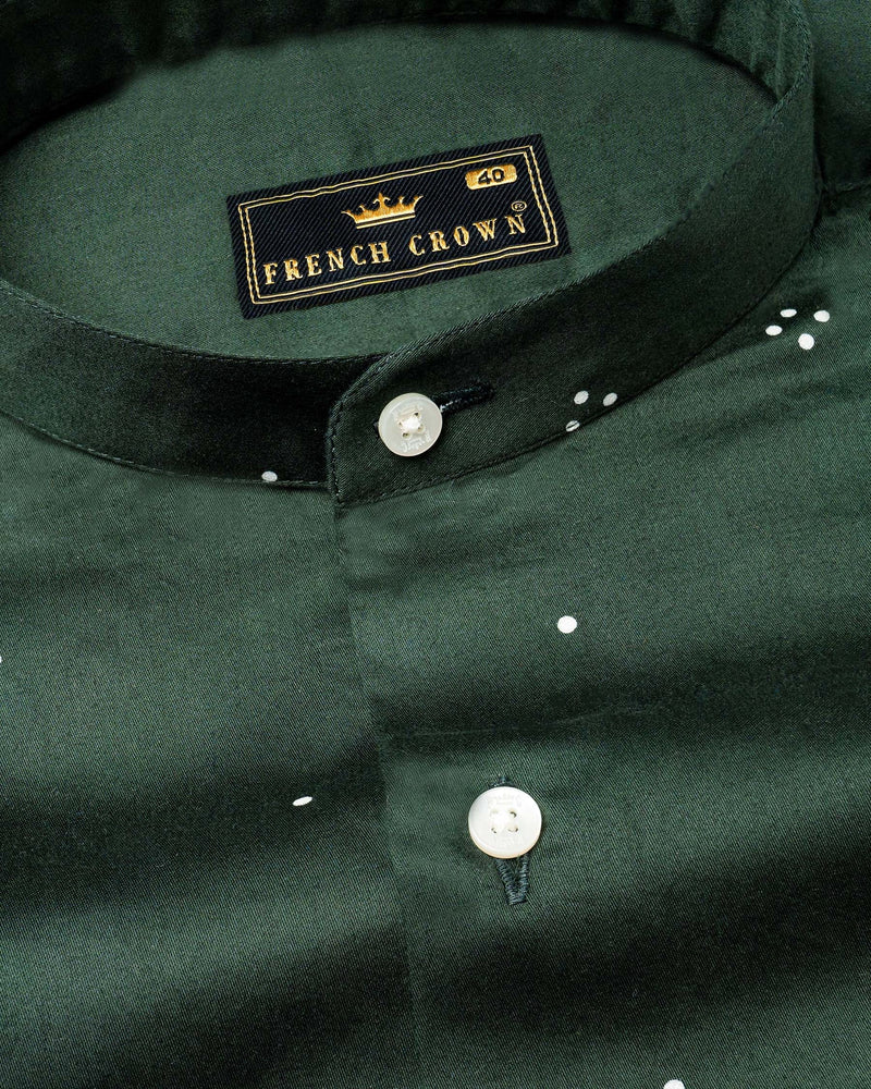 Limed Spruce Green Dotted Super Soft Premium Cotton Shirt