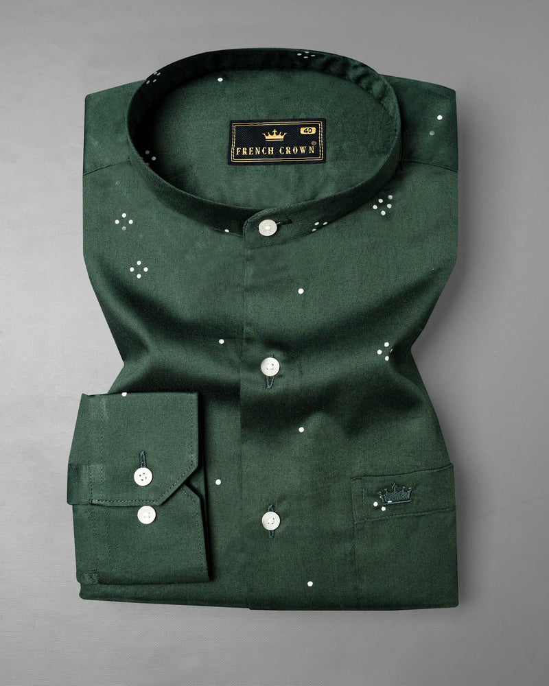 Limed Spruce Green Dotted Super Soft Premium Cotton Shirt