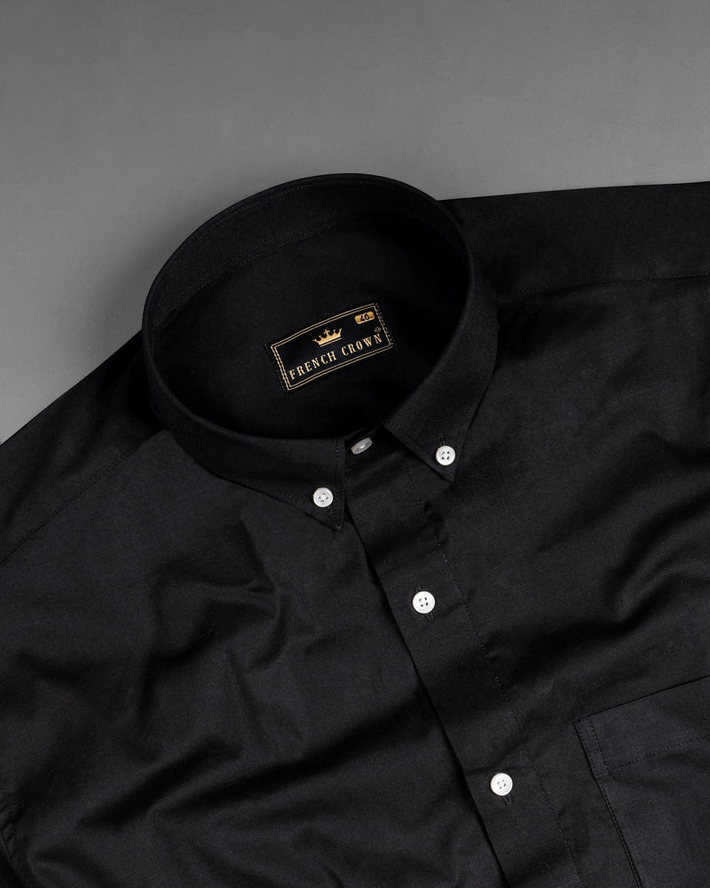 Ebony Black Premium Cotton Shirt