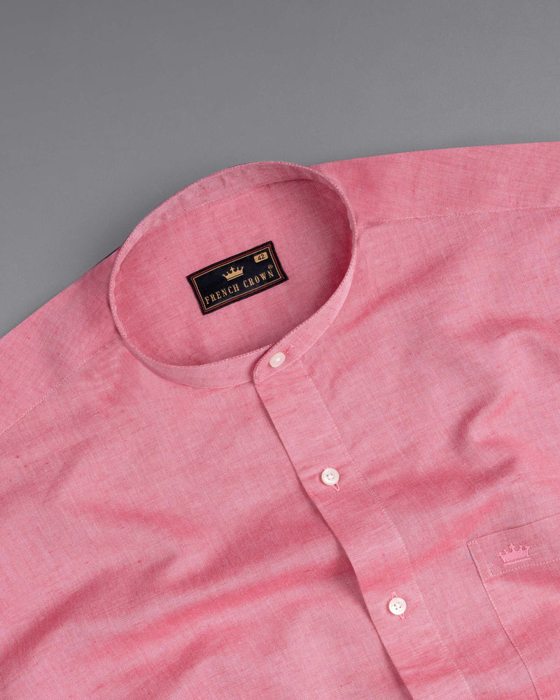 Petite Pink Luxurious Linen Shirt