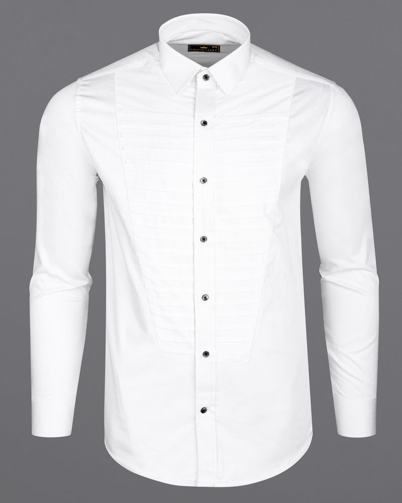 Bright White tucks Super Soft Premium Cotton Shirt